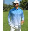 imageELETOP Mens Golf Shirts Long Sleeve Print Performance Polo Shirts Moisture Wicking Dry Fit Golf Polo for Men146 Water Ripple Blue