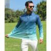 imageELETOP Mens Golf Shirts Long Sleeve Print Performance Polo Shirts Moisture Wicking Dry Fit Golf Polo for Men150 Gradient Blue Green