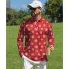 imageELETOP Mens Golf Shirts Long Sleeve Print Performance Polo Shirts Moisture Wicking Dry Fit Golf Polo for Men160 Snowflake Red