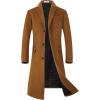 imageELETOP Mens Trench Coat Winter Wool Jacket Long Business Overcoat Pea Coat1801 Camel