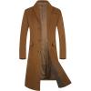 imageELETOP Mens Trench Coat Winter Wool Jacket Long Business Overcoat Pea Coat1801 Camel Long