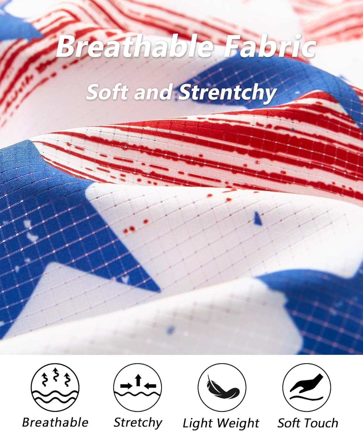 imageELETOP Mens Swim Trunks with Compression Liner Bathing Suit Beach Board Shorts with Zipper Pockets612 Flag White