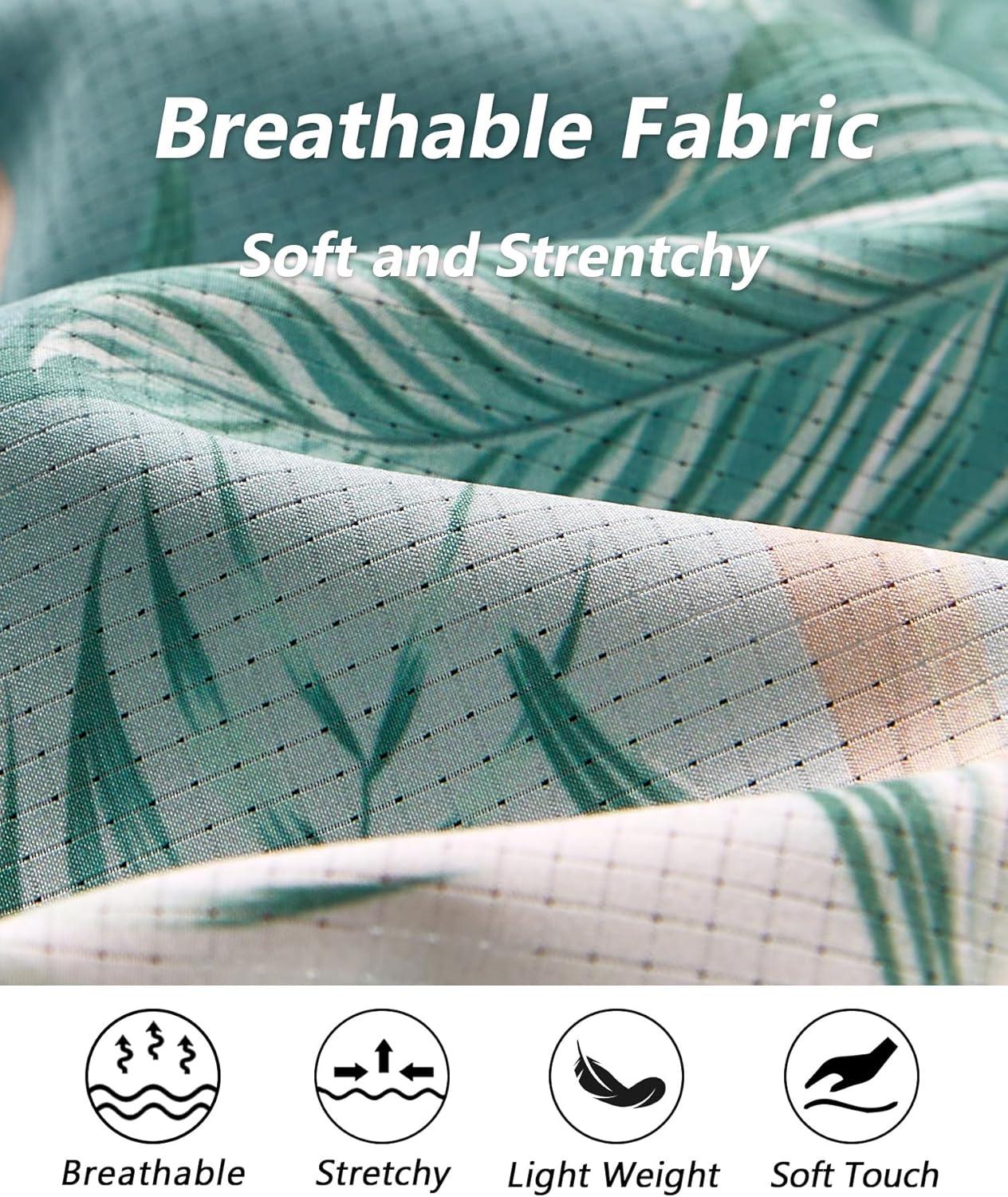 imageELETOP Mens Swim Trunks with Compression Liner Bathing Suit Beach Board Shorts with Zipper Pockets615 Leaf Gradient Green