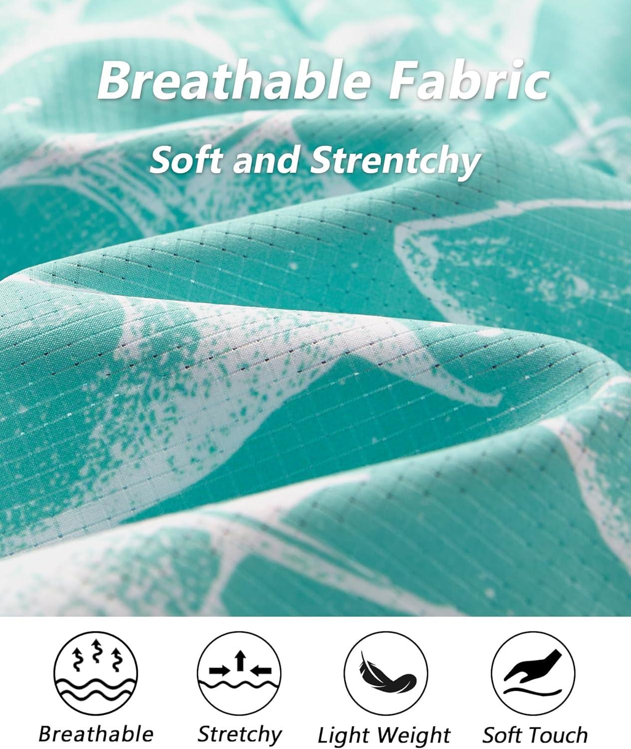 imageELETOP Mens Swim Trunks with Compression Liner Bathing Suit Beach Board Shorts with Zipper Pockets617 Shark Light Blue