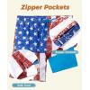 imageELETOP Mens Swim Trunks with Compression Liner Bathing Suit Beach Board Shorts with Zipper Pockets613 Flag Blue